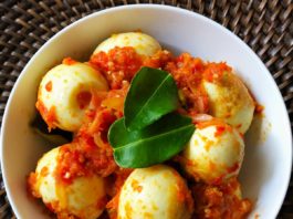 Telur Balado: Hard Boiled Eggs in Tomato Chilli Sauce