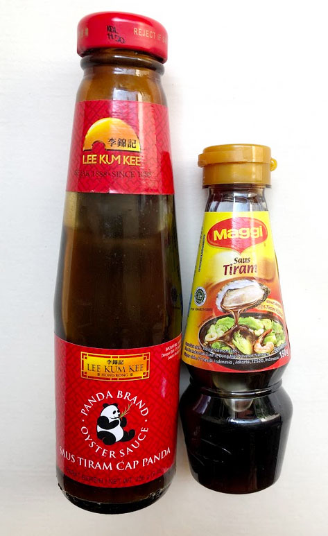 Oyster sauce (Indonesian: saus tiram, Malay: sos tiram)