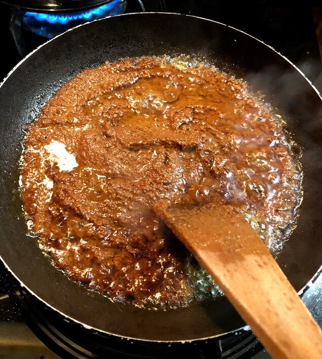 Saute the blended spice paste