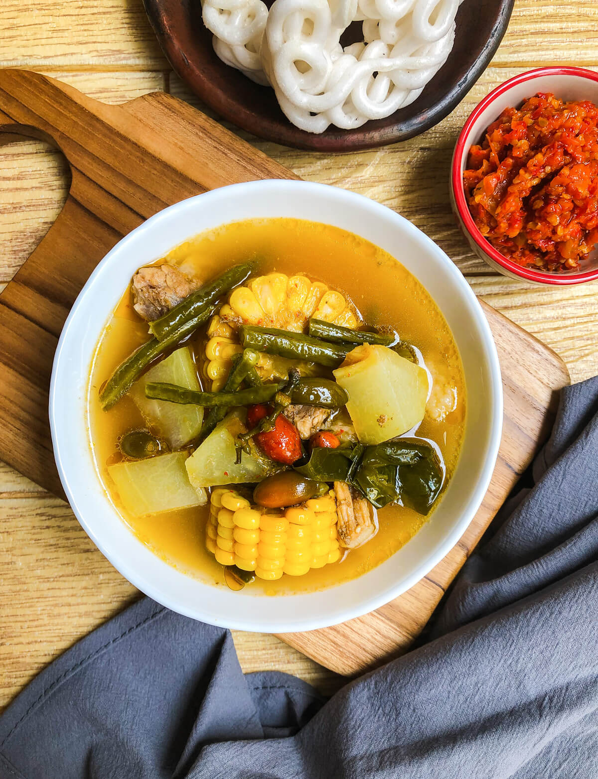  Sayur  Asem Sour Tamarind Soup with Vegetables and Beef 