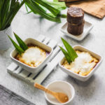 Bubur Sumsum Gula Jawa: Coconut Pudding Dessert with Palm Sugar Syrup (Vegan)