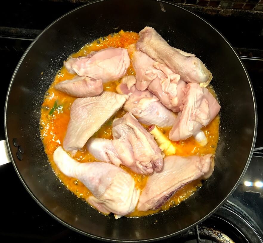 Add the chicken pieces