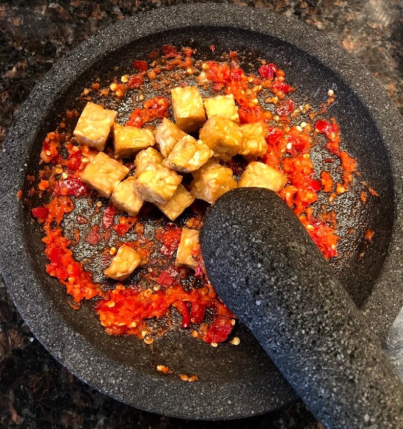Add the fried tempeh