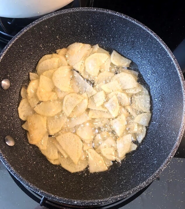 fry the potato slices