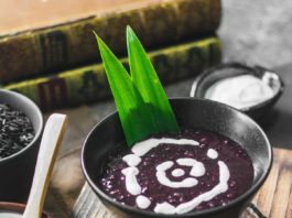Bubur Ketan/Pulut Hitam: Black Glutinous Rice Dessert Porridge (Vegan)