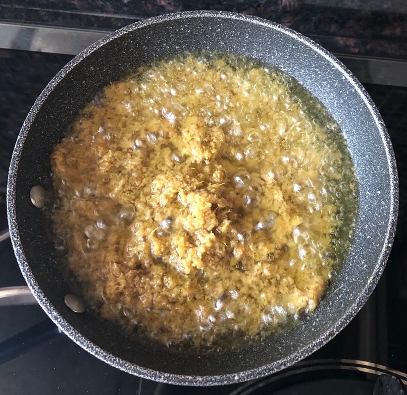 Deep fry the leftover spice