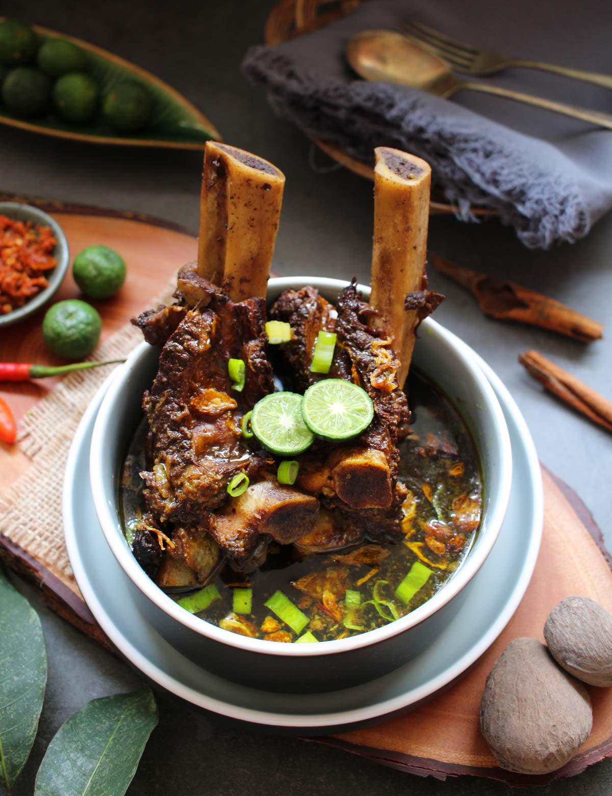 Sop Konro: Makassar Beef Ribs Soup with Kluwak and Grated Coconut